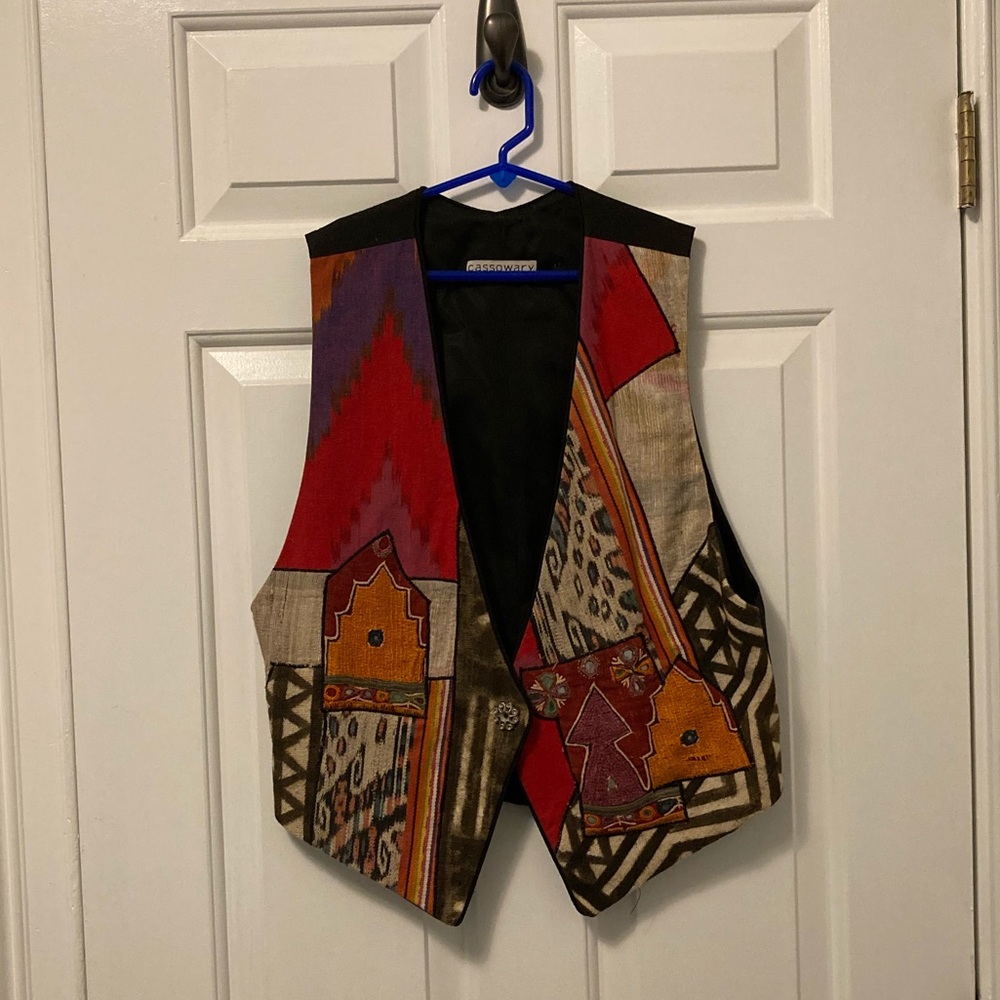 Women’s vintage art patchwork vest